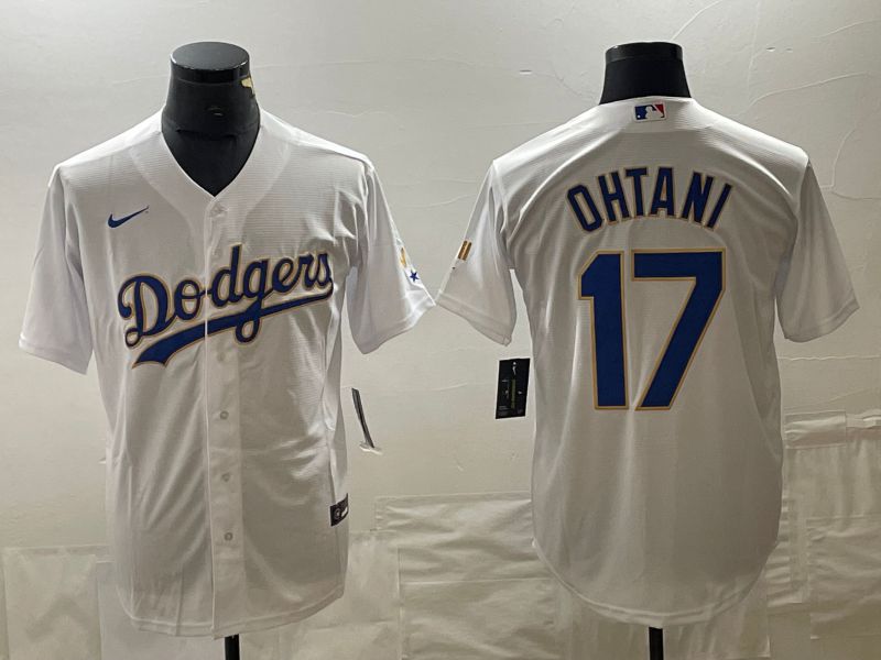 Men Los Angeles Dodgers 17 Ohtani White Nike Game MLB Jersey style 9